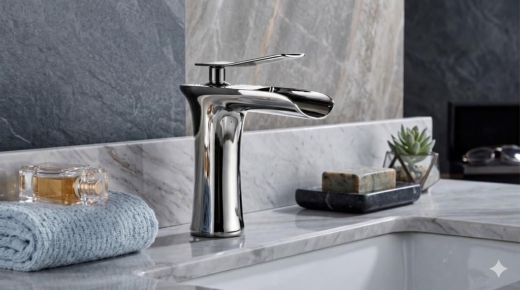 EDGE KISA LAVABO BATARYASI PARLAK KROM