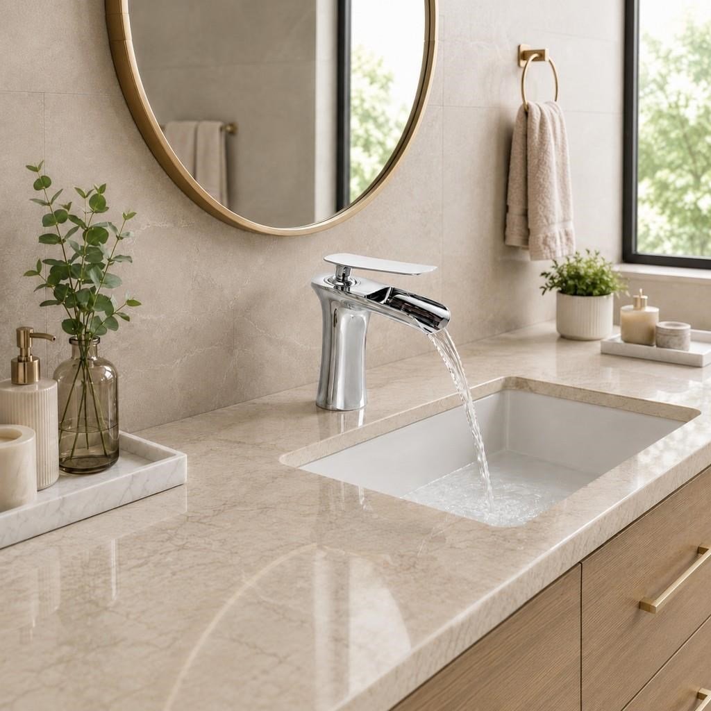 EDGE KISA LAVABO BATARYASI PARLAK KROM
