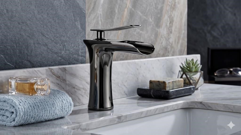 EDGE KISA LAVABO BATARYASI PARLAK PARLAK-FÜME