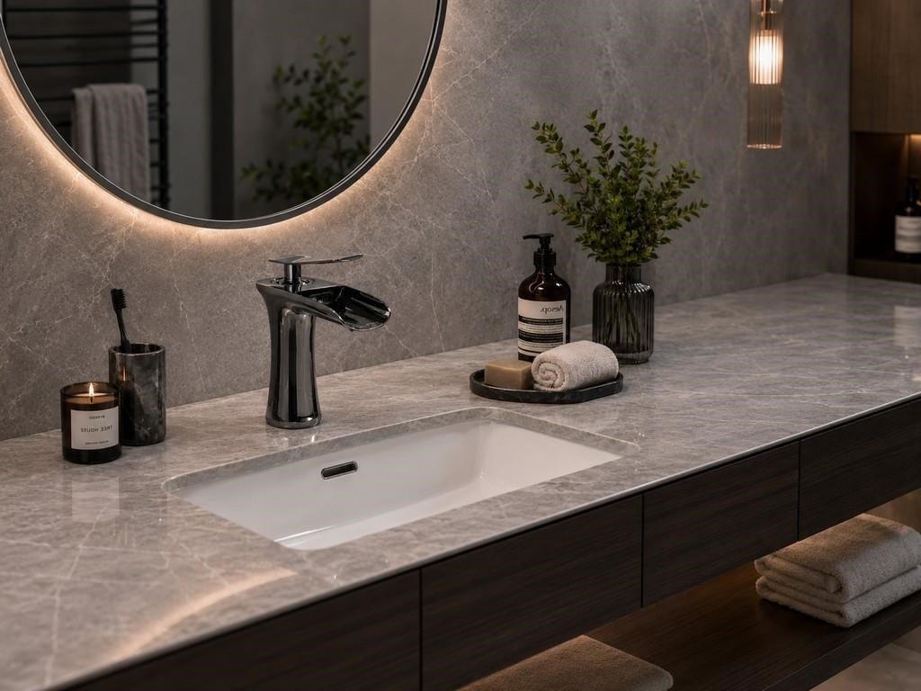 EDGE KISA LAVABO BATARYASI PARLAK PARLAK-FÜME