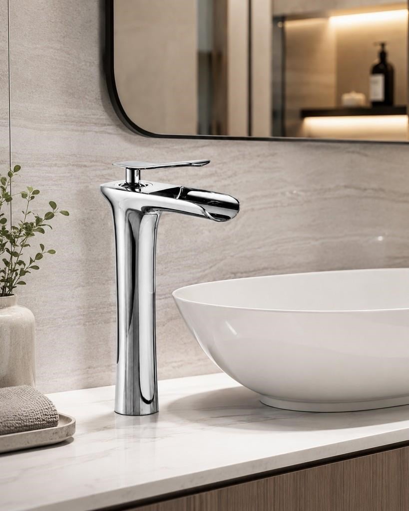 EDGE UZUN LAVABO BATARYASI PARLAK KROM