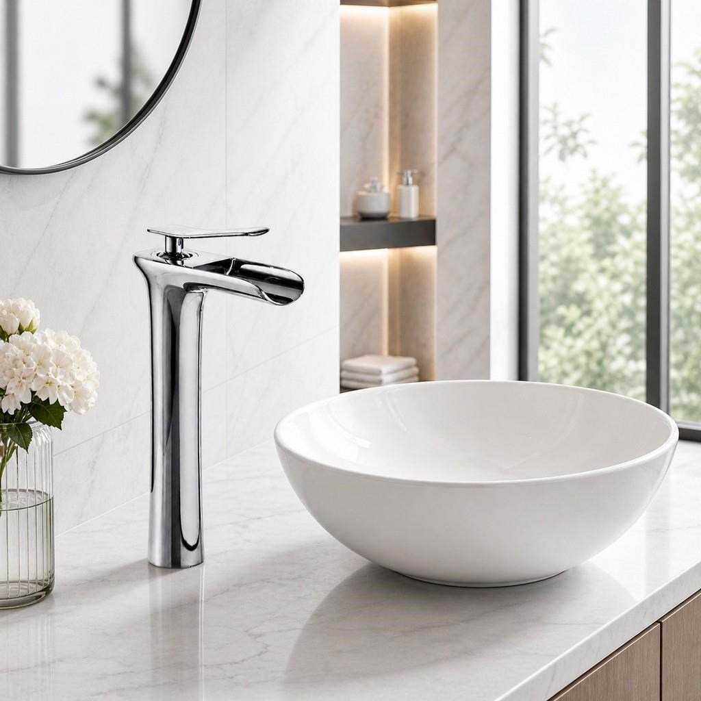 EDGE UZUN LAVABO BATARYASI PARLAK KROM
