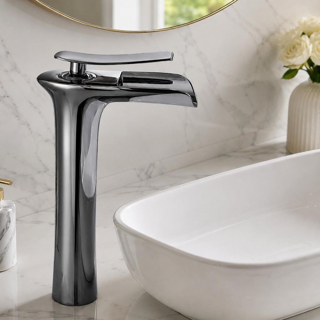 EDGE UZUN LAVABO BATARYASI PARLAK PARLAK-FÜME