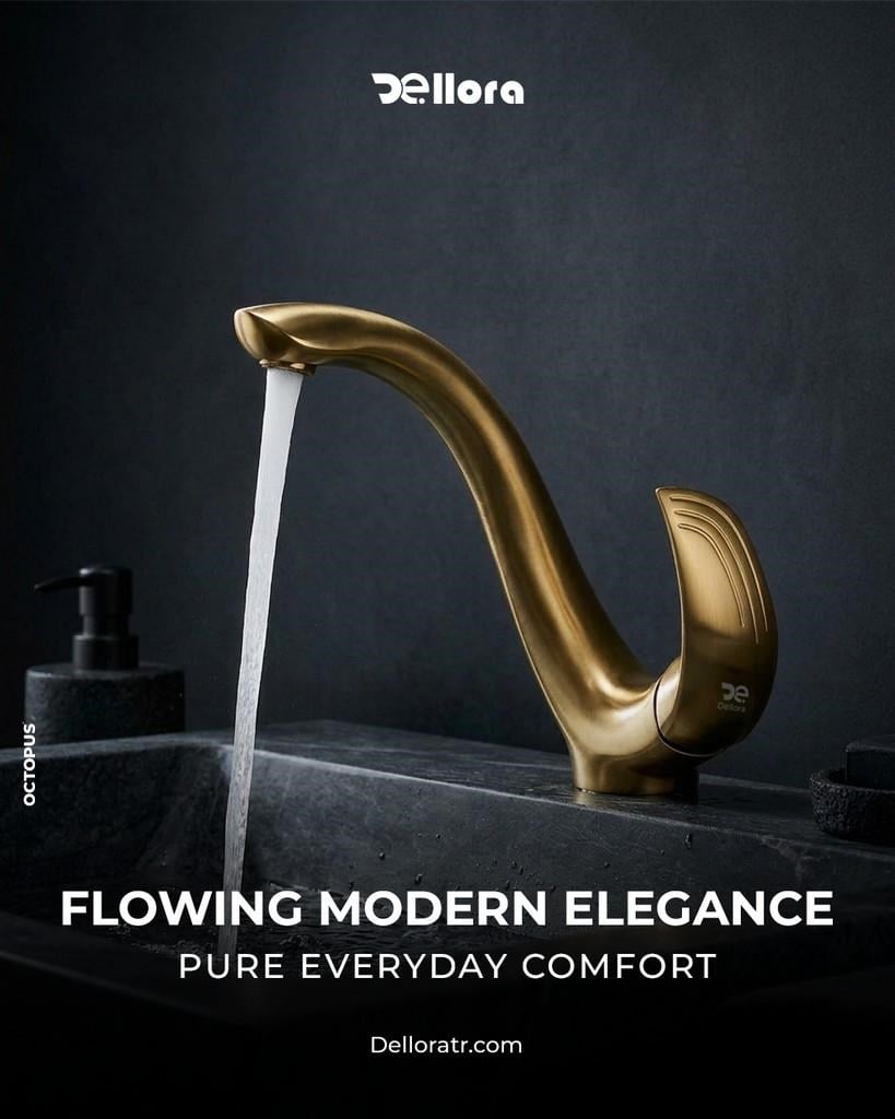 ELITE KISA LAVABO BATARYASI MAT PIRINC-ALTIN