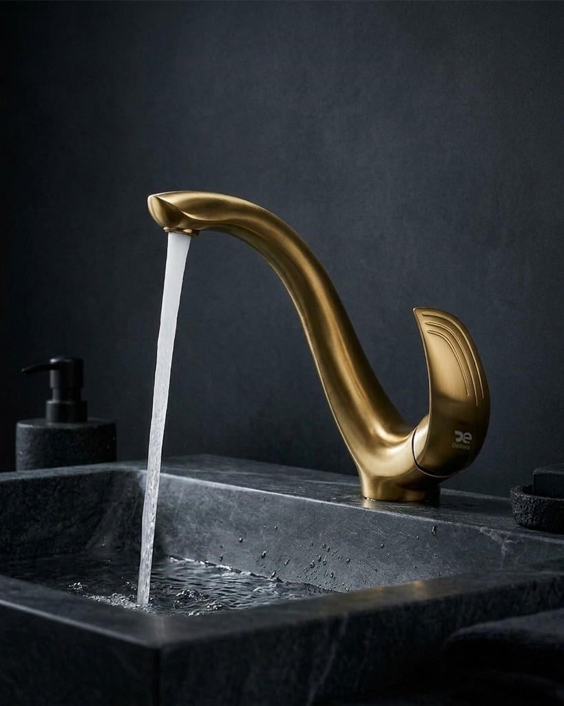 ELITE KISA LAVABO BATARYASI MAT PIRINC-ALTIN