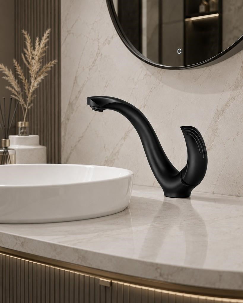 ELITE KISA LAVABO BATARYASI MAT SIYAH