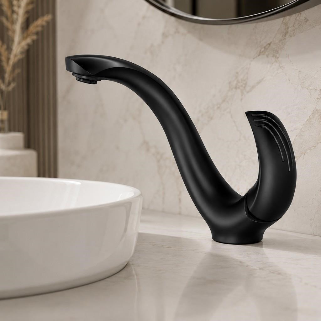 ELITE KISA LAVABO BATARYASI MAT SIYAH