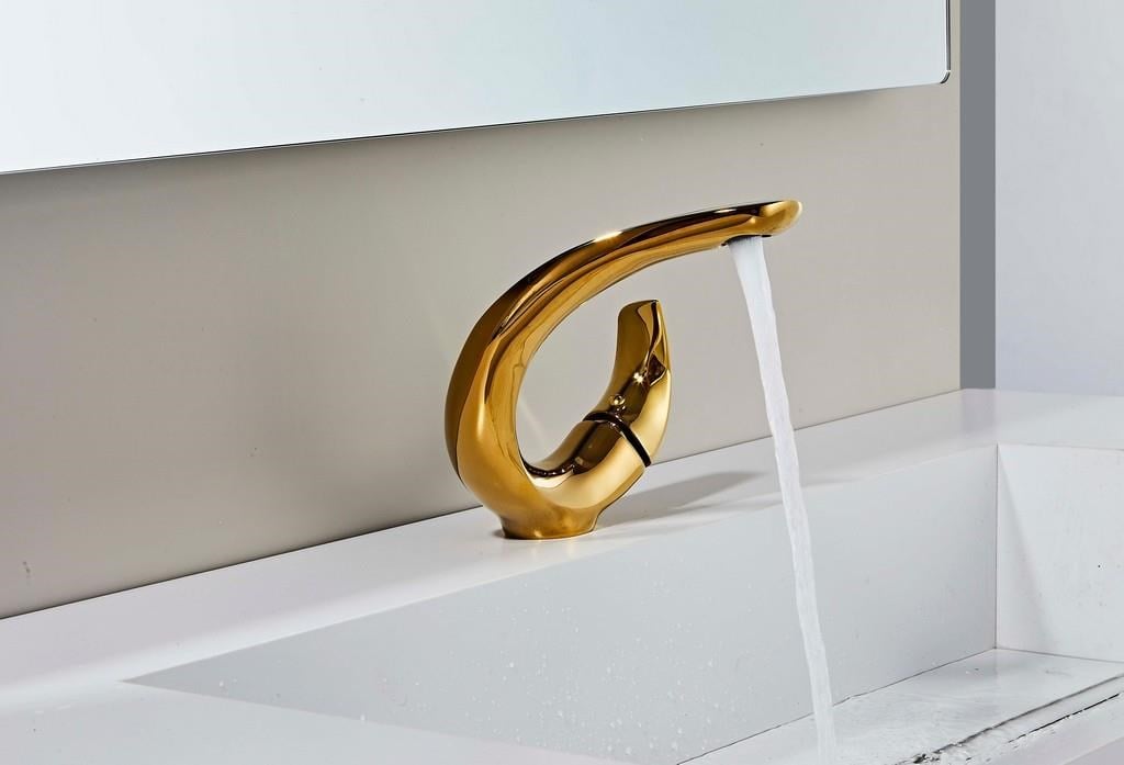 ELITE KISA LAVABO BATARYASI PARLAK ALTIN