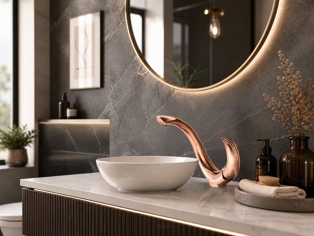 ELITE KISA LAVABO BATARYASI PARLAK ROSE