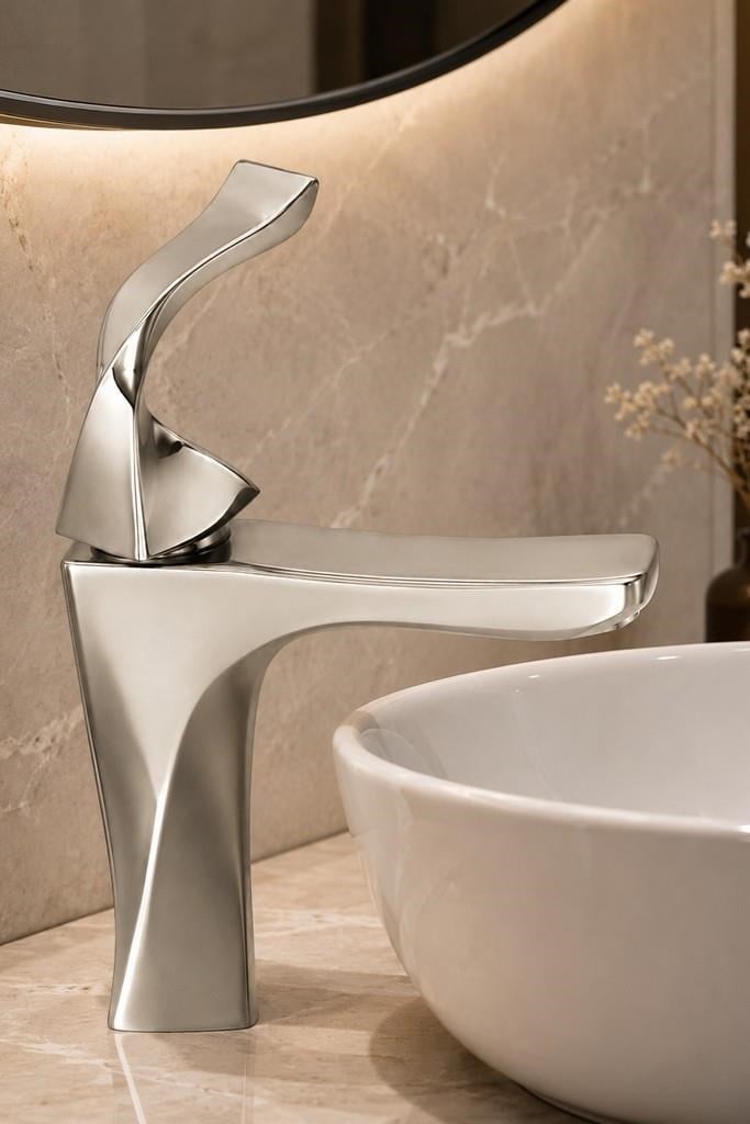 FEXO KISA LAVABO BATARYASI MAT NIKEL