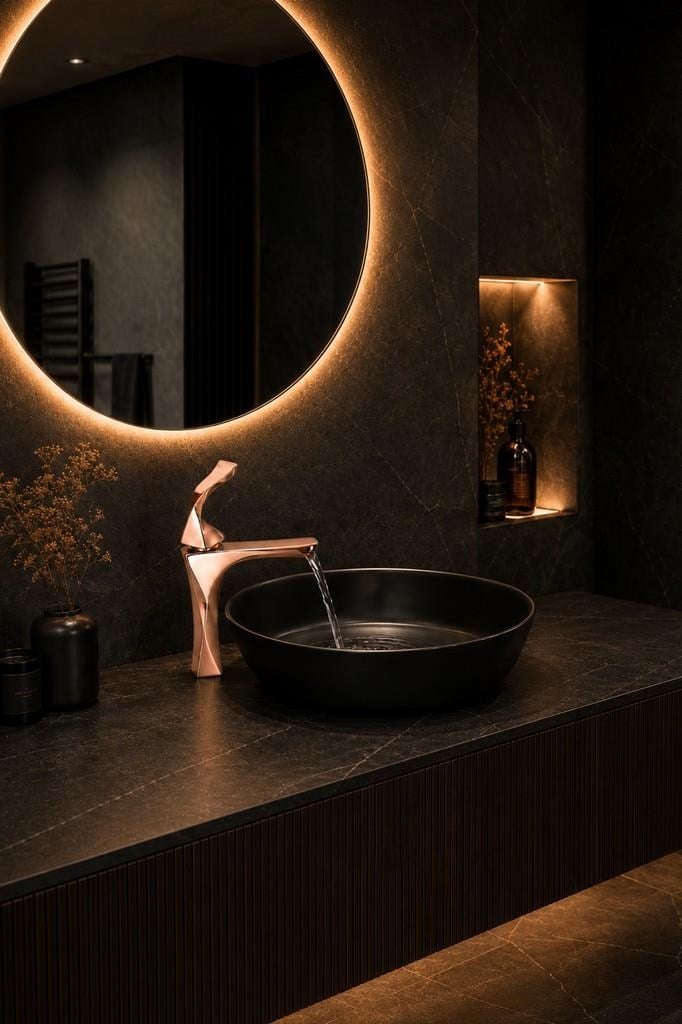 FEXO KISA LAVABO BATARYASI PARLAK ROSE