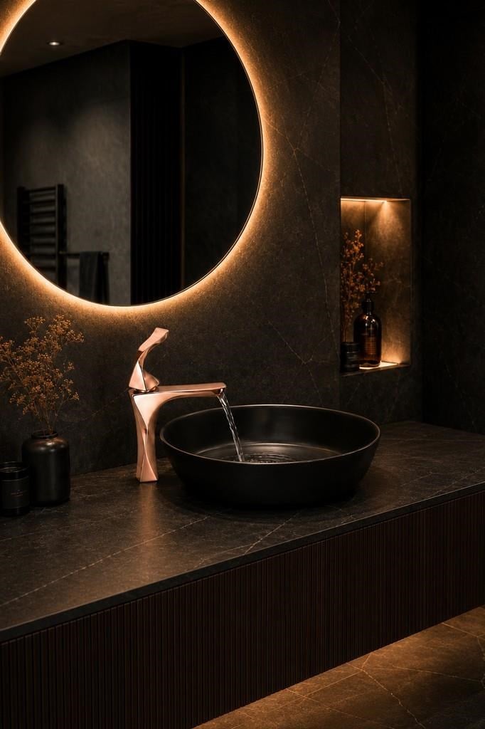 FEXO KISA LAVABO BATARYASI PARLAK ROSE