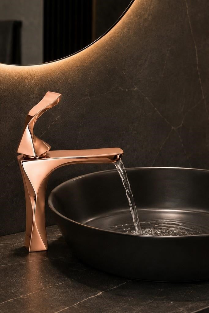 FEXO KISA LAVABO BATARYASI PARLAK ROSE