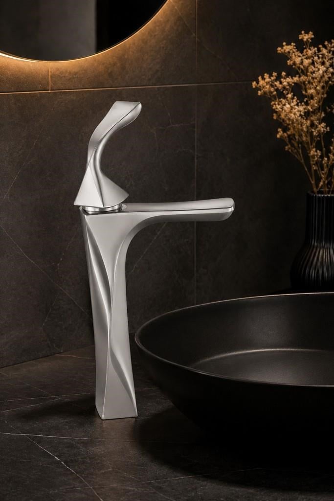 FEXO UZUN LAVABO BATARYASI MAT NIKEL