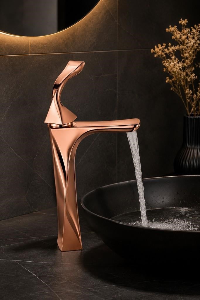 FEXO UZUN LAVABO BATARYASI PARLAK ROSE