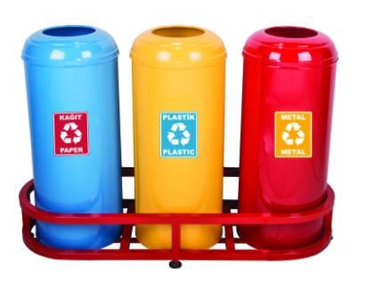 GERİ DÖNÜŞÜM BOMBE KAPAK DKP 3LÜ 102*35*69,5CM