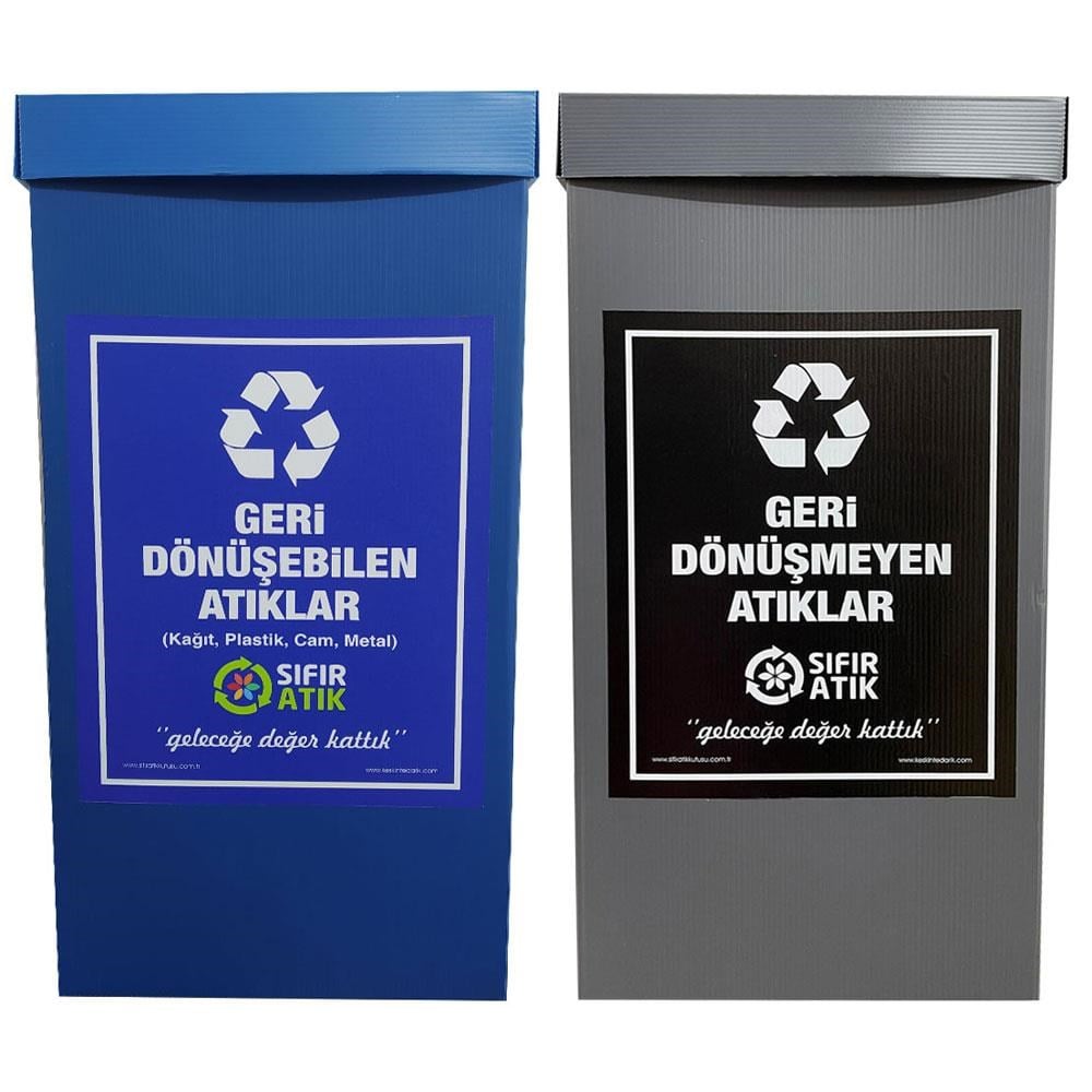 GERİ DÖNÜŞÜM KUTUSU 2Lİ Ø36*78CM GEN:76,5CM