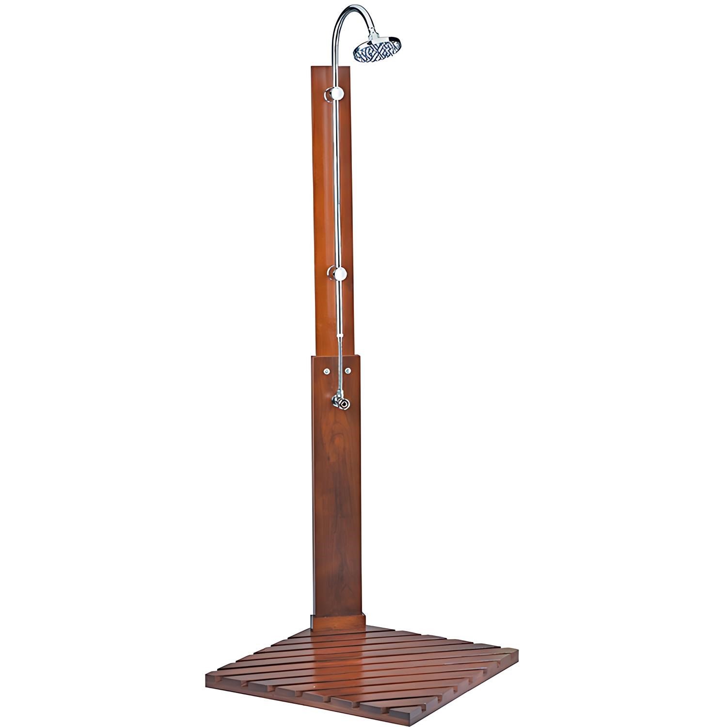 HAVUZ DUŞ SİSTEMİ KROM KARE AĞAÇ TABAN 70*70*205CM