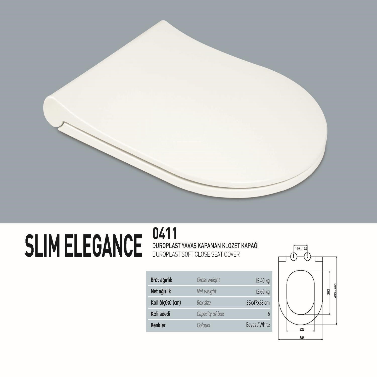 KLOZET KAPAĞI YVŞ.ÜST.SIK.MTL.MENT.(D..ELEGANCE SL