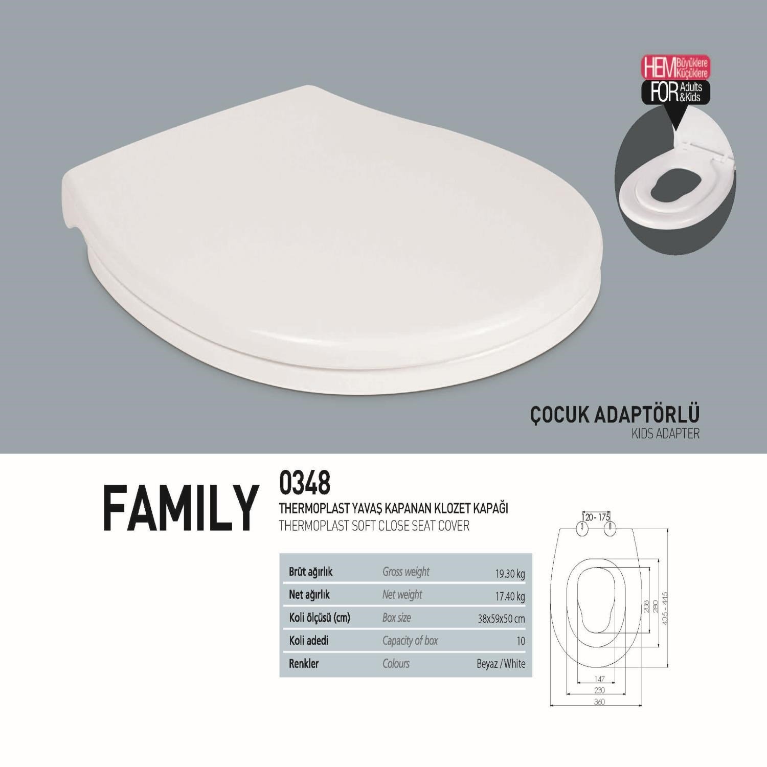 KLOZET KAPAĞI YVŞ.ÜST.SIK.(THER.FAMİLY) ÇOCUK ADAP