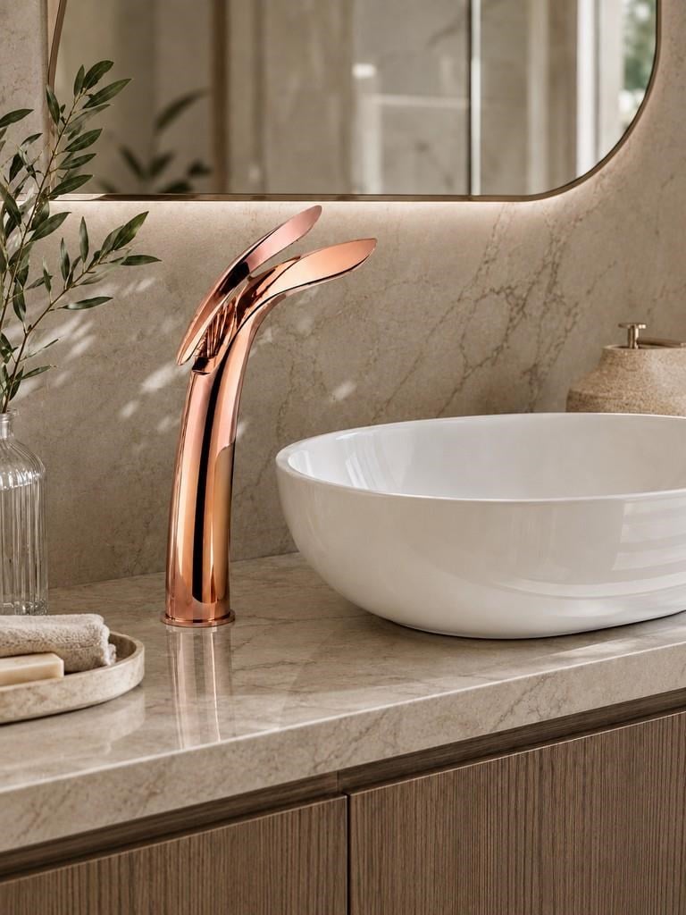 LUCA UZUN LAVABO BATARYASI PARLAK ROSE