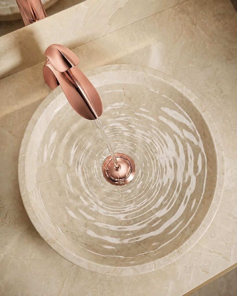 LUCA UZUN LAVABO BATARYASI PARLAK ROSE