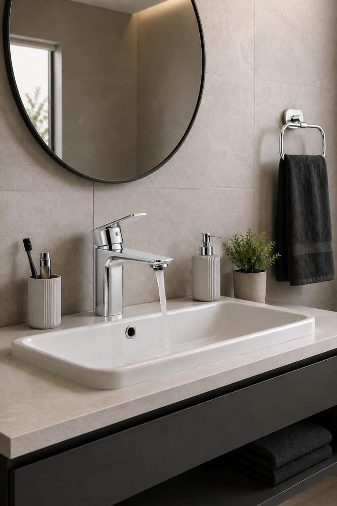 MODA KISA LAVABO BATARYASI PARLAK KROM