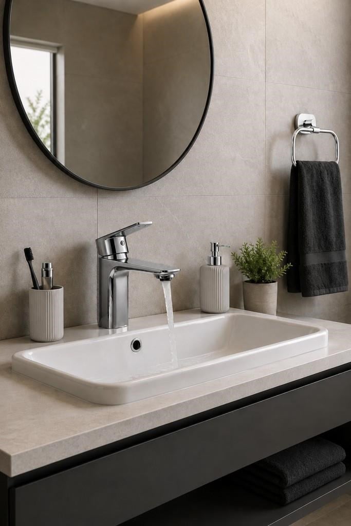 MODA KISA LAVABO BATARYASI PARLAK PARLAK-FÜME