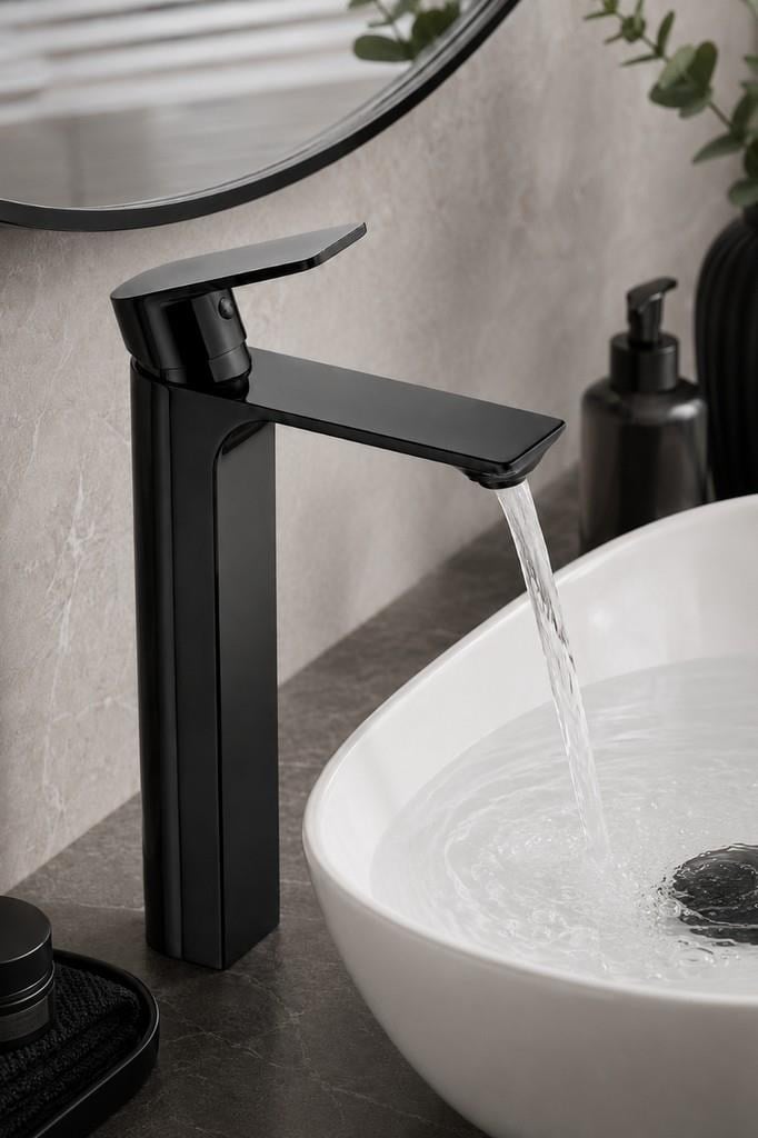 MODA UZUN LAVABO BATARYASI MAT SIYAH