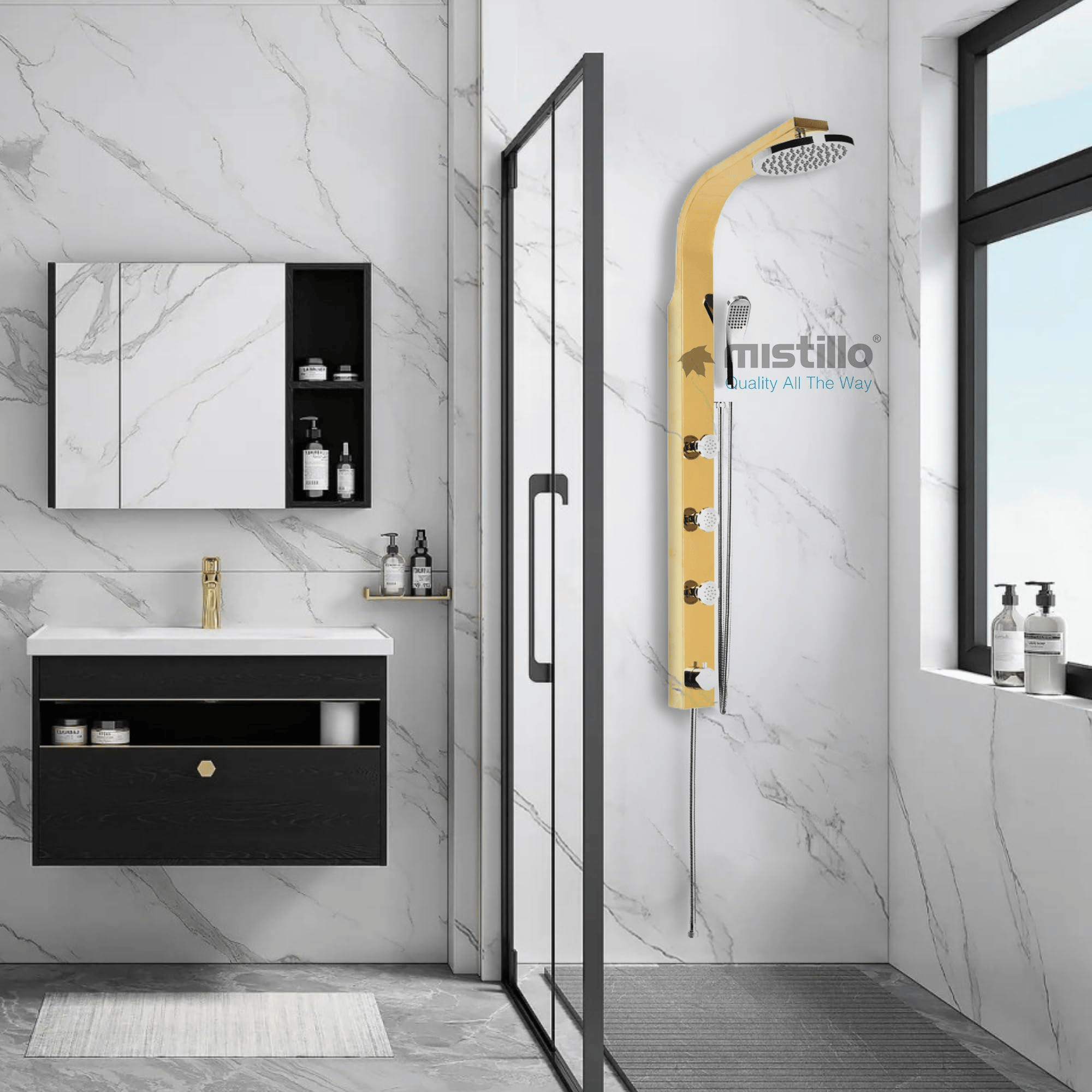 PANEL DUŞ SİSTEMİ SUS 304 İNOX PVD ALTIN