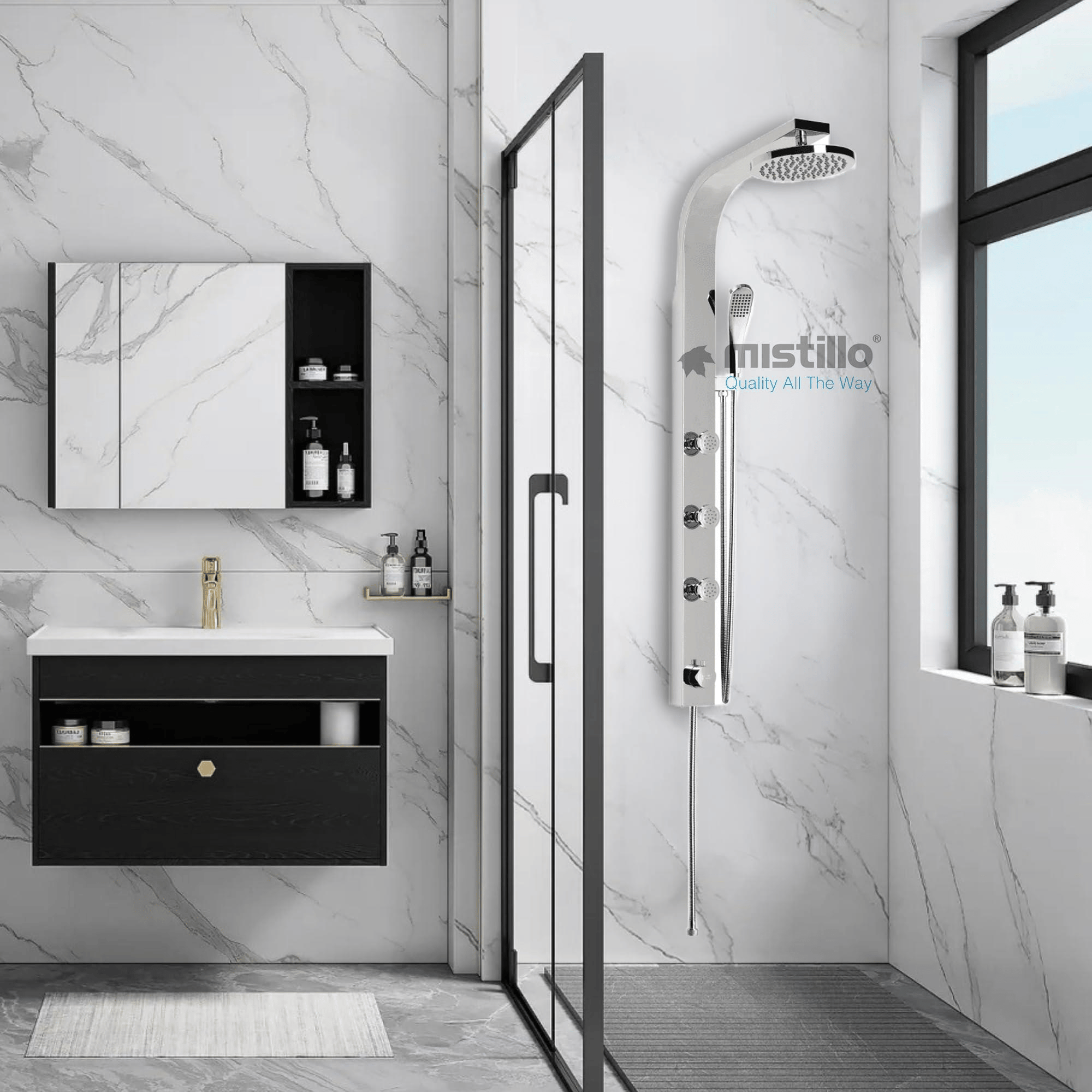 PANEL DUŞ SİSTEMİ SUS 304 PARLAK KROM 