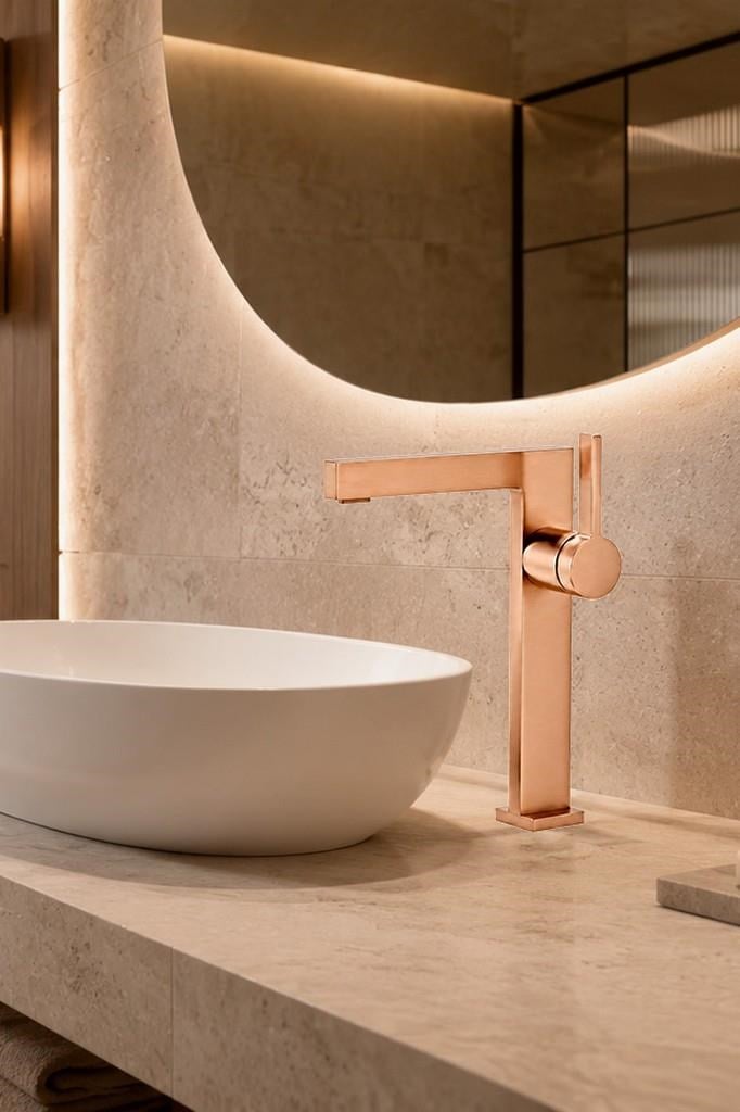 SERA UZUN LAVABO BATARYASI PARLAK ROSE