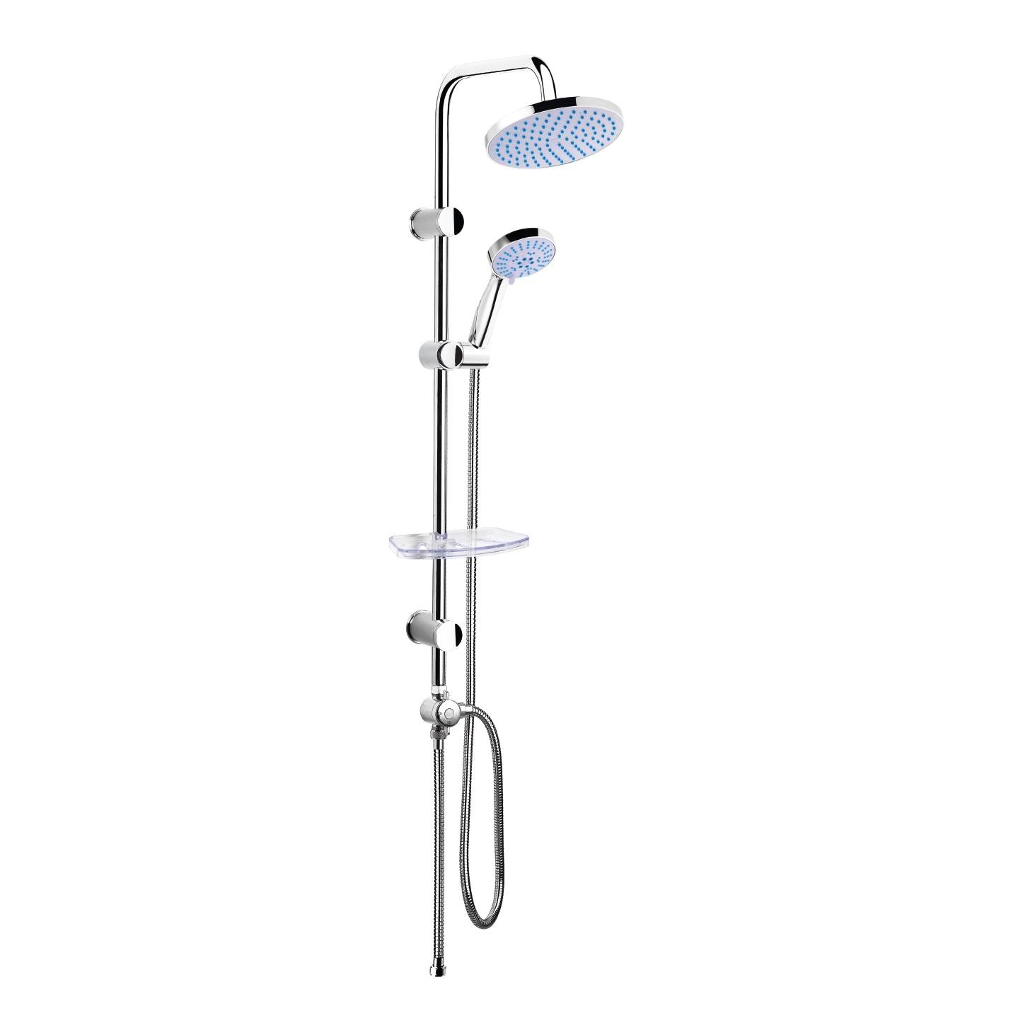 TOWER DUŞ SİSTEMİ Ø200MM YUVARLAK TEPE DUŞU+5 FONKSİYONLU EL DUŞU