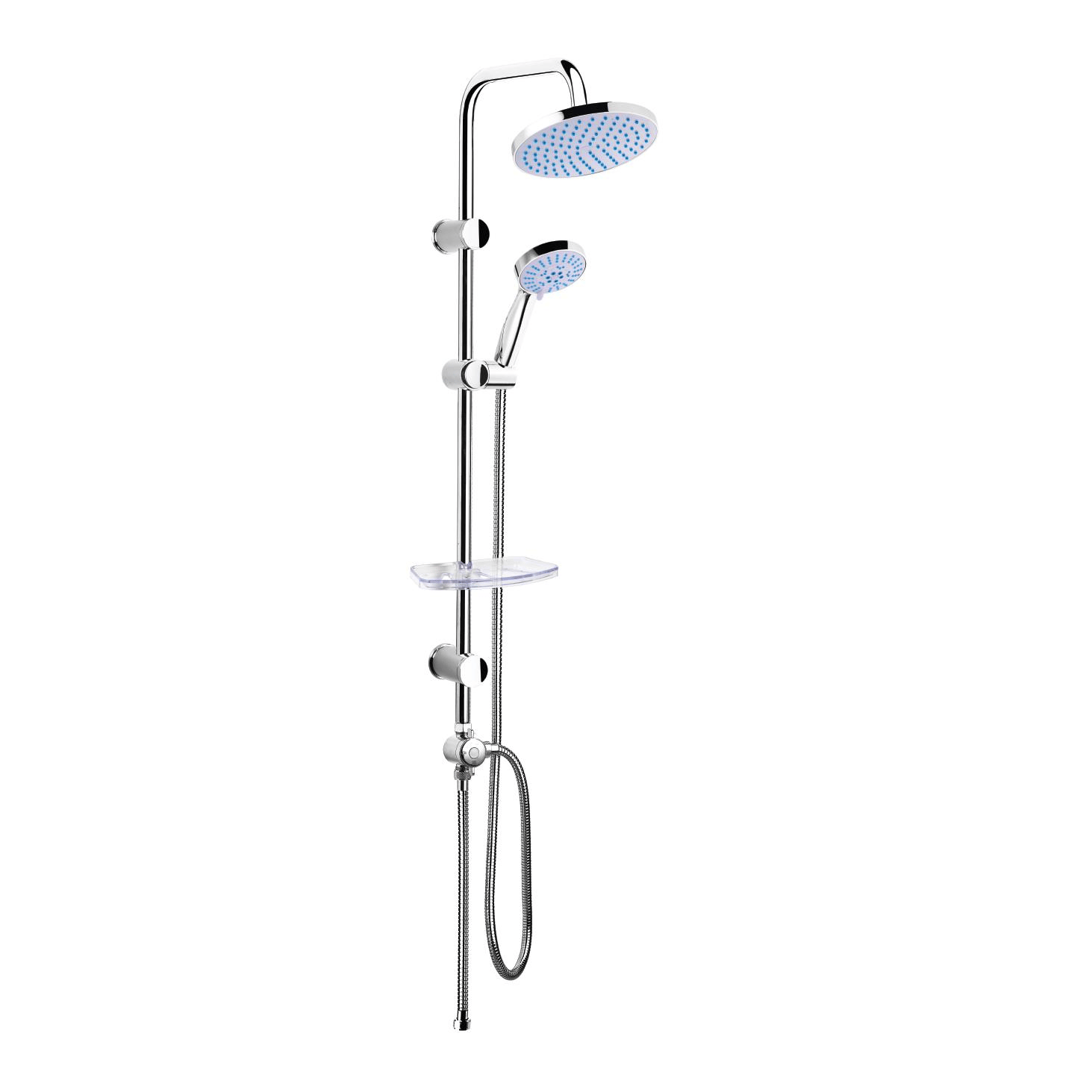 TOWER DUŞ SİSTEMİ Ø200MM YUVARLAK TEPE DUŞU+5 FONKSİYONLU EL DUŞU