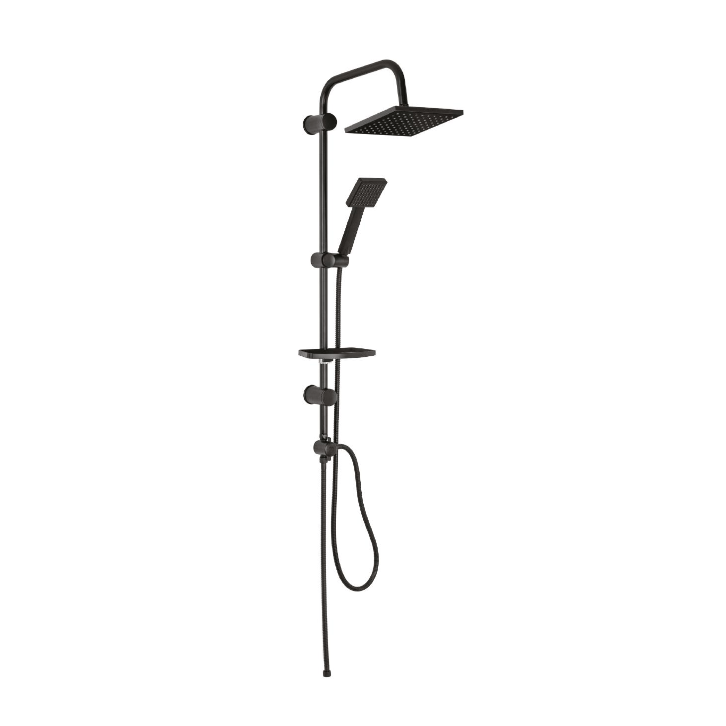 TOWER DUŞ SİSTEMİ 200x200MM KARE TEPE DUŞU SİYAH