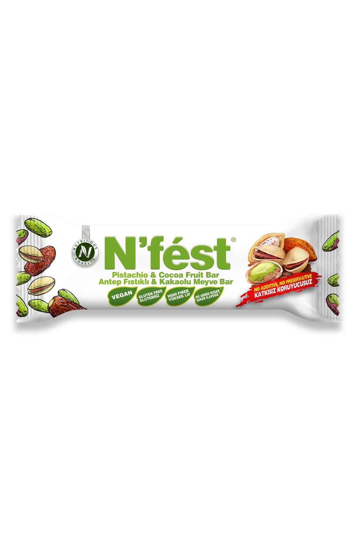 Meyve Bar Antep Fıstıklı Kakaolu 40g x 12 Adet