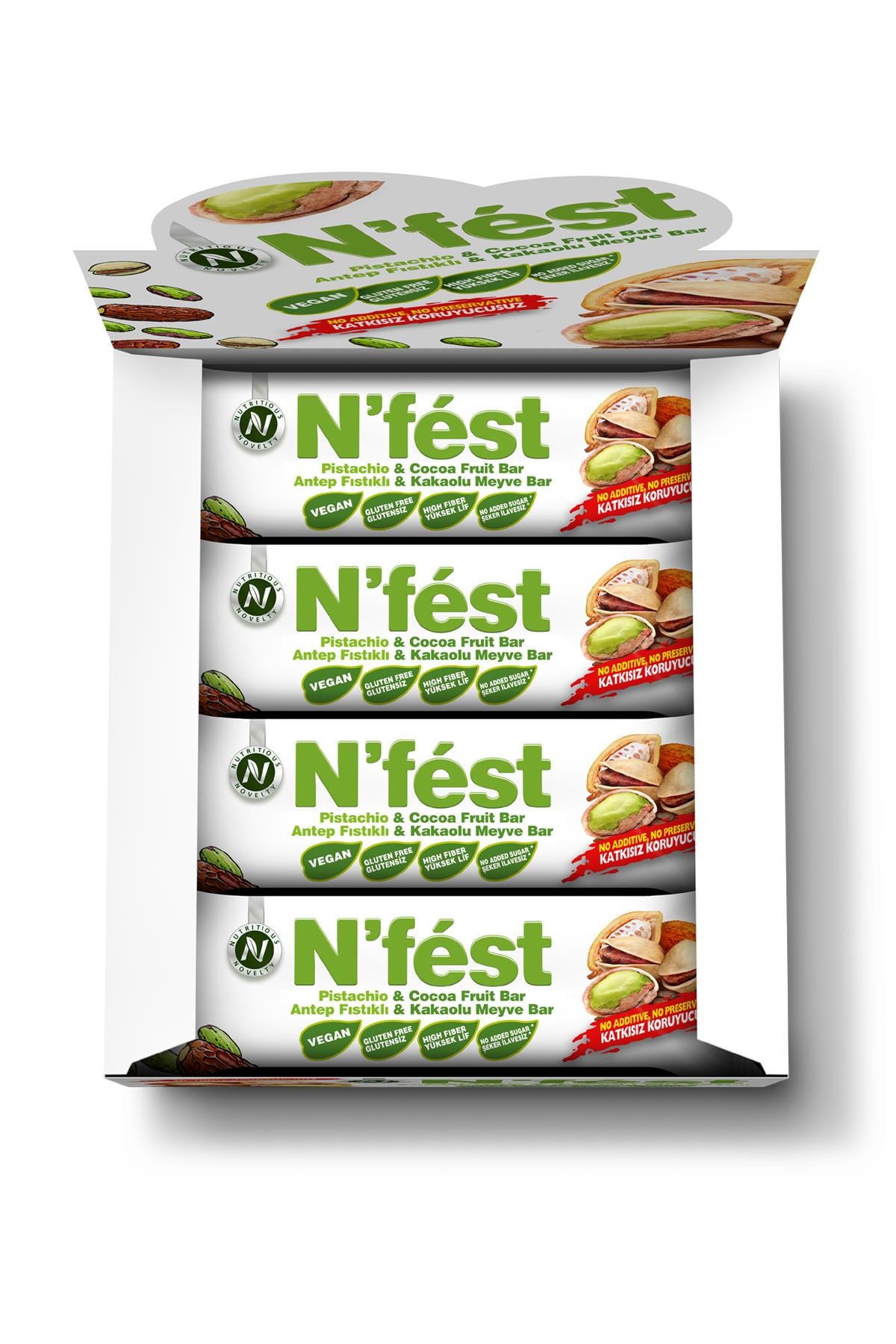 Meyve Bar Antep Fıstıklı Kakaolu 40g x 12 Adet