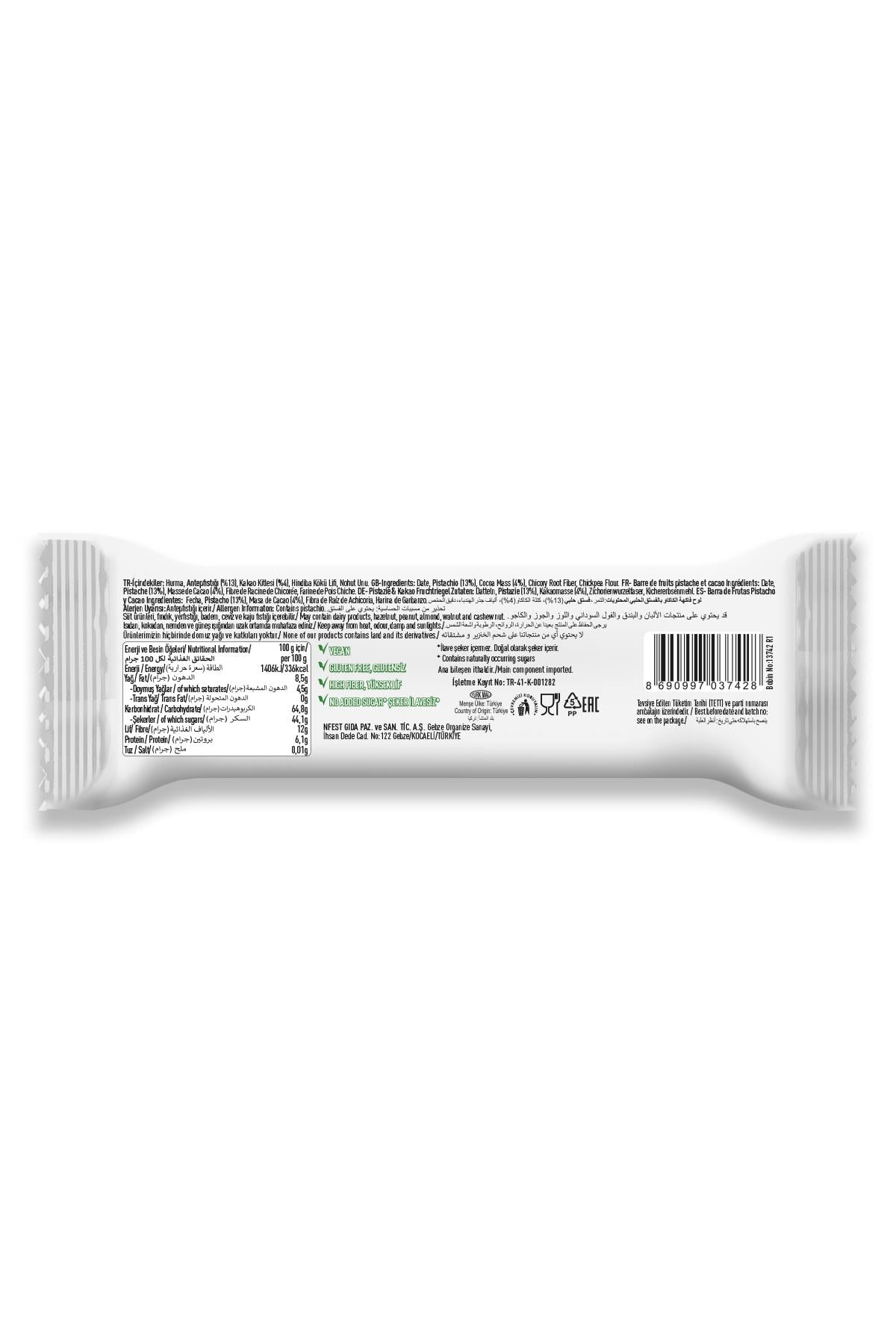 Meyve Bar Antep Fıstıklı Kakaolu 40g x 12 Adet