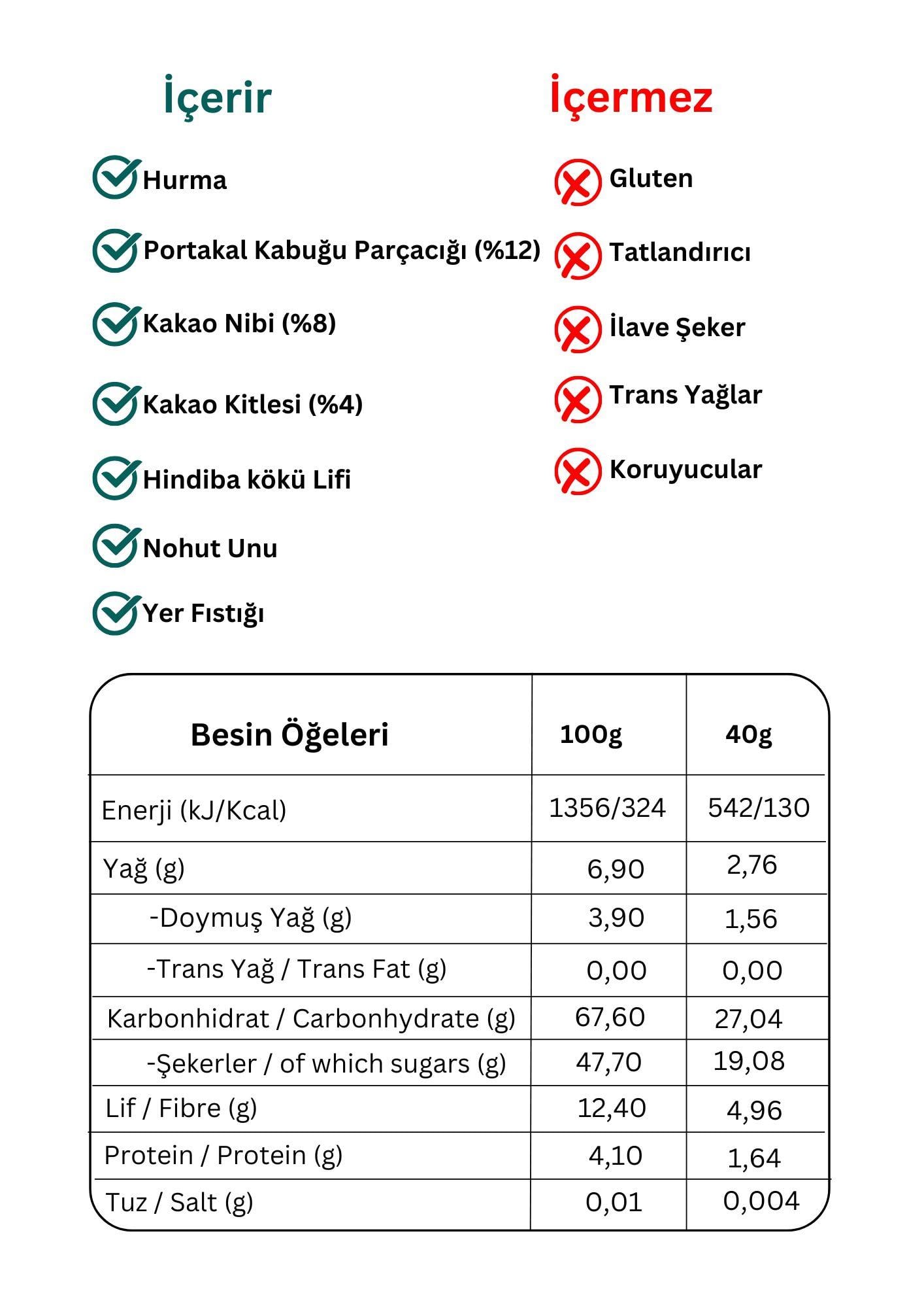 Meyve Bar Portakallı ve Kakaolu 40g x 12 Adet