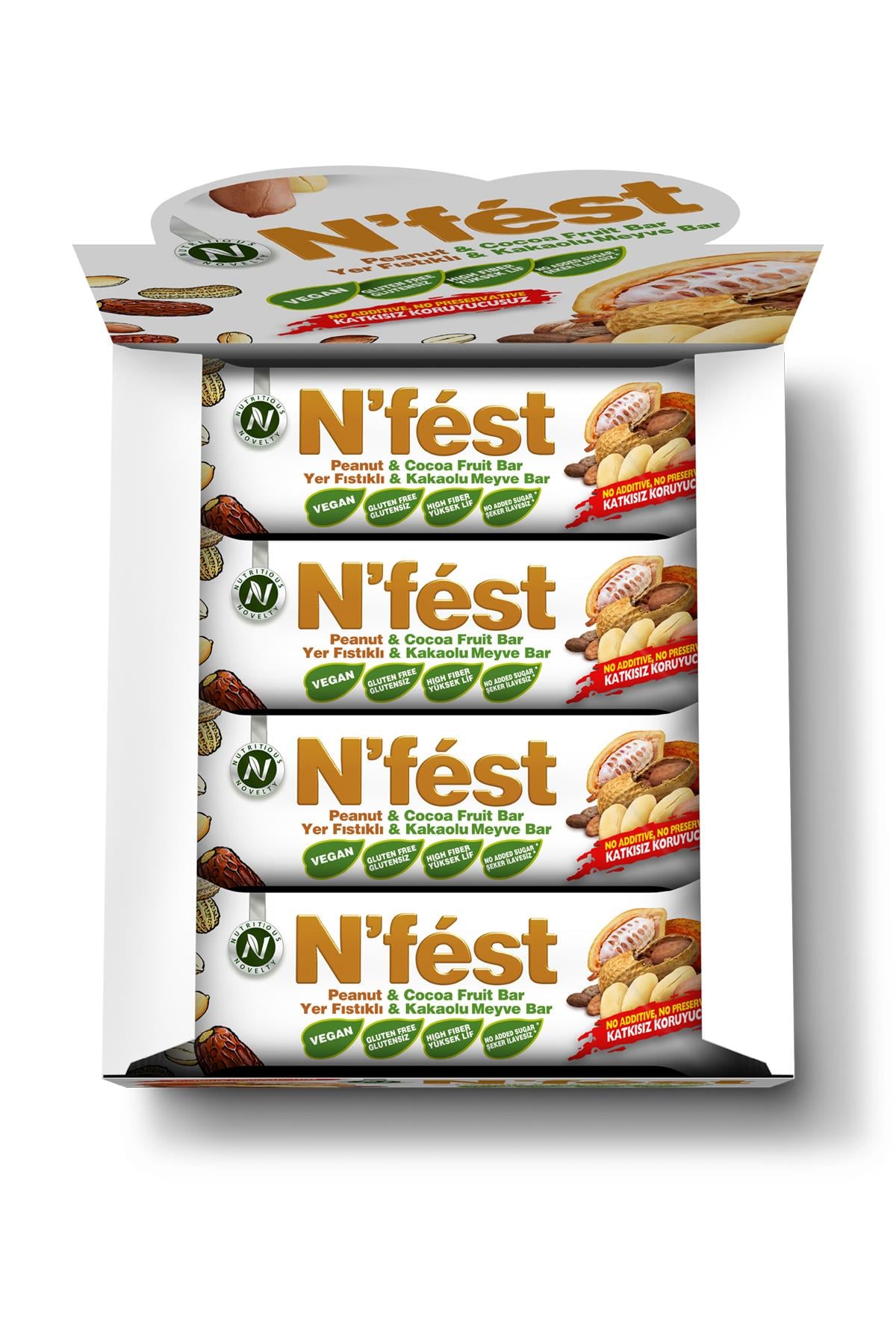 Meyve Bar Yer Fıstıklı Kakaolu 40g x 12 Adet
