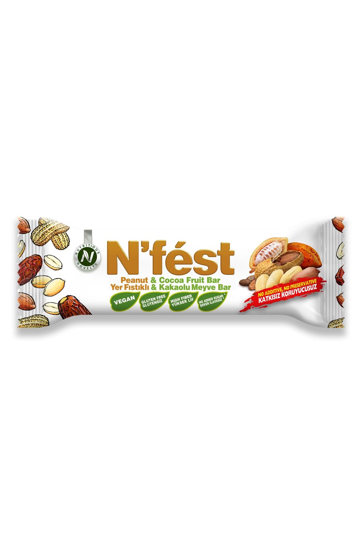 Meyve Bar Yer Fıstıklı Kakaolu 40g x 12 Adet