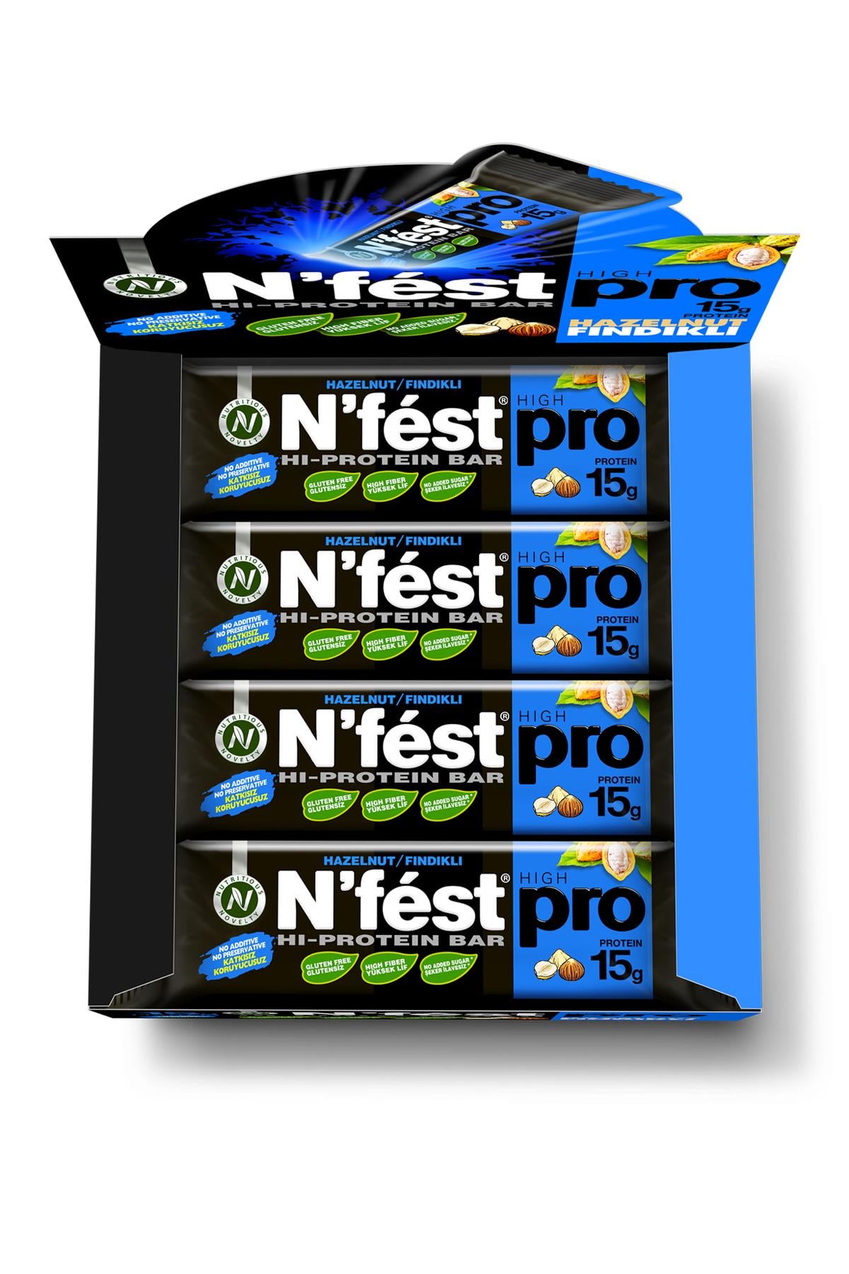 Yüksek Protein Bar Fındıklı 45g x 12 Adet