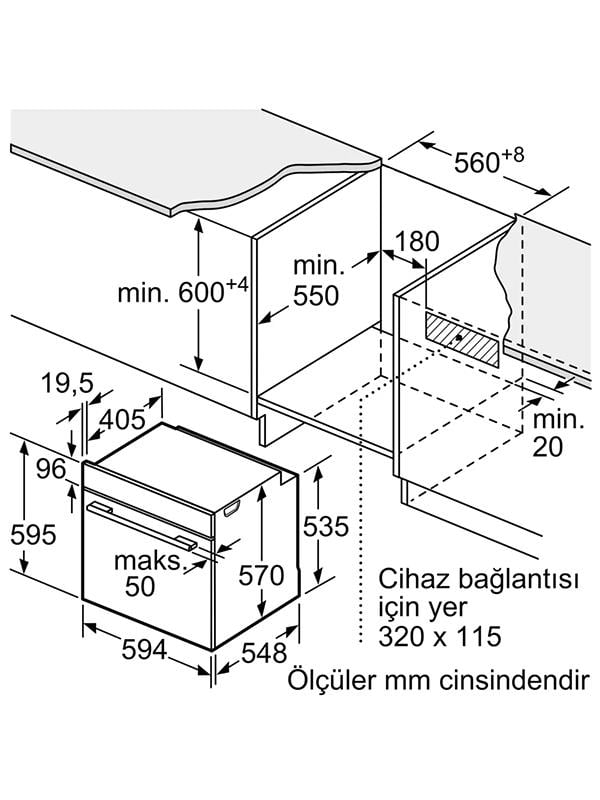 Bosch HJG852YT0T Ankastre Fırın Mat Siyah