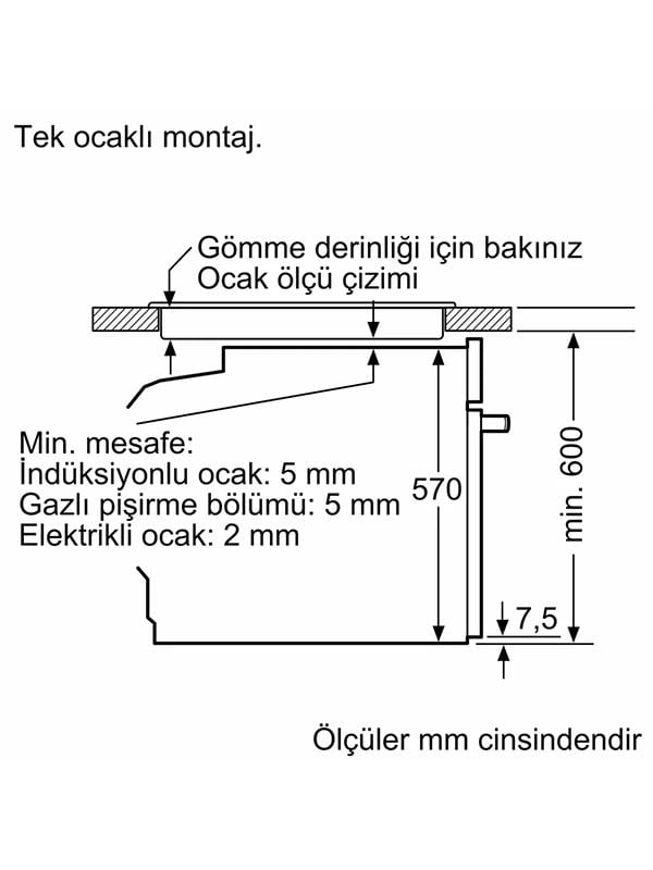 Bosch HUA717BV0T Buhar Destekli Ankastre Fırın Beyaz