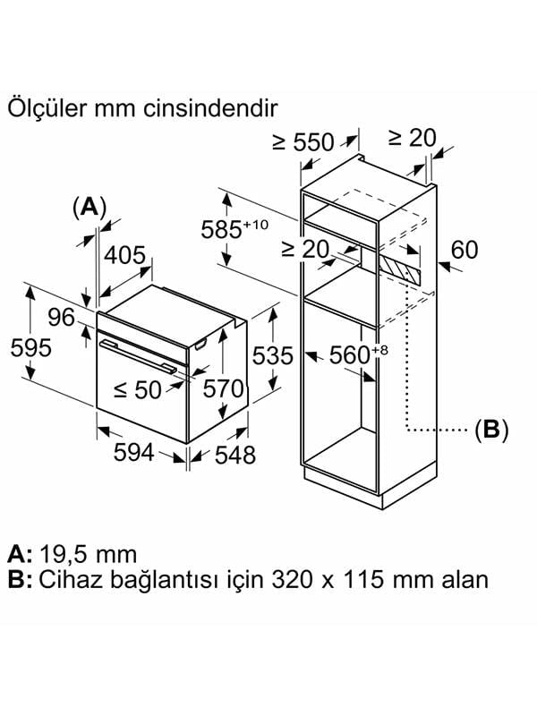 Bosch HUA736EA0T Buhar Destekli Ankastre Fırın Siyah
