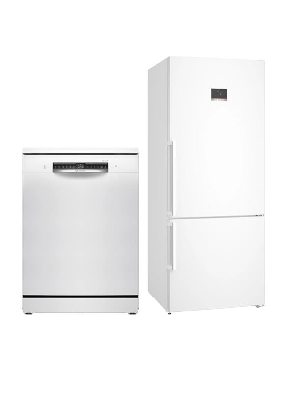Bosch İkili Set Beyaz Seri 6 (Buzdolabı - Bulaşık)