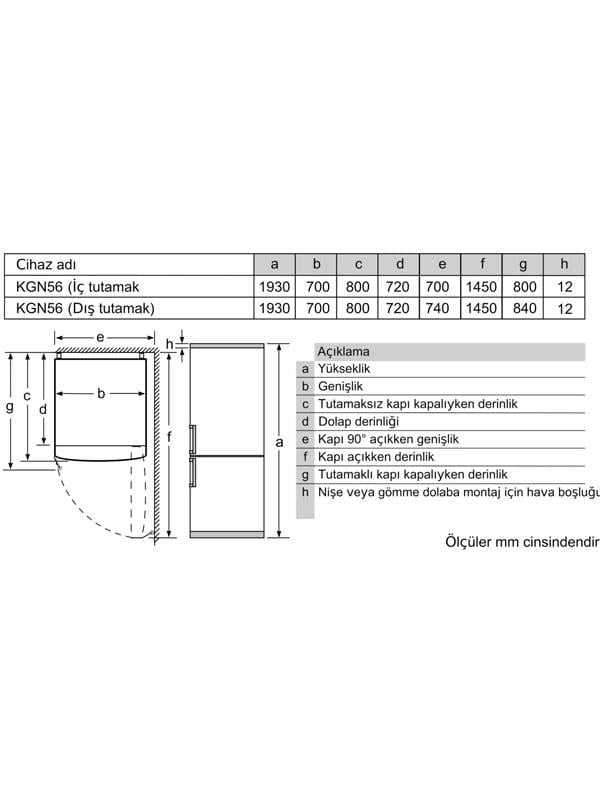 Bosch KGN56LWE0N 508 Lt. NoFrost Home Connect Buzdolabı Beyaz