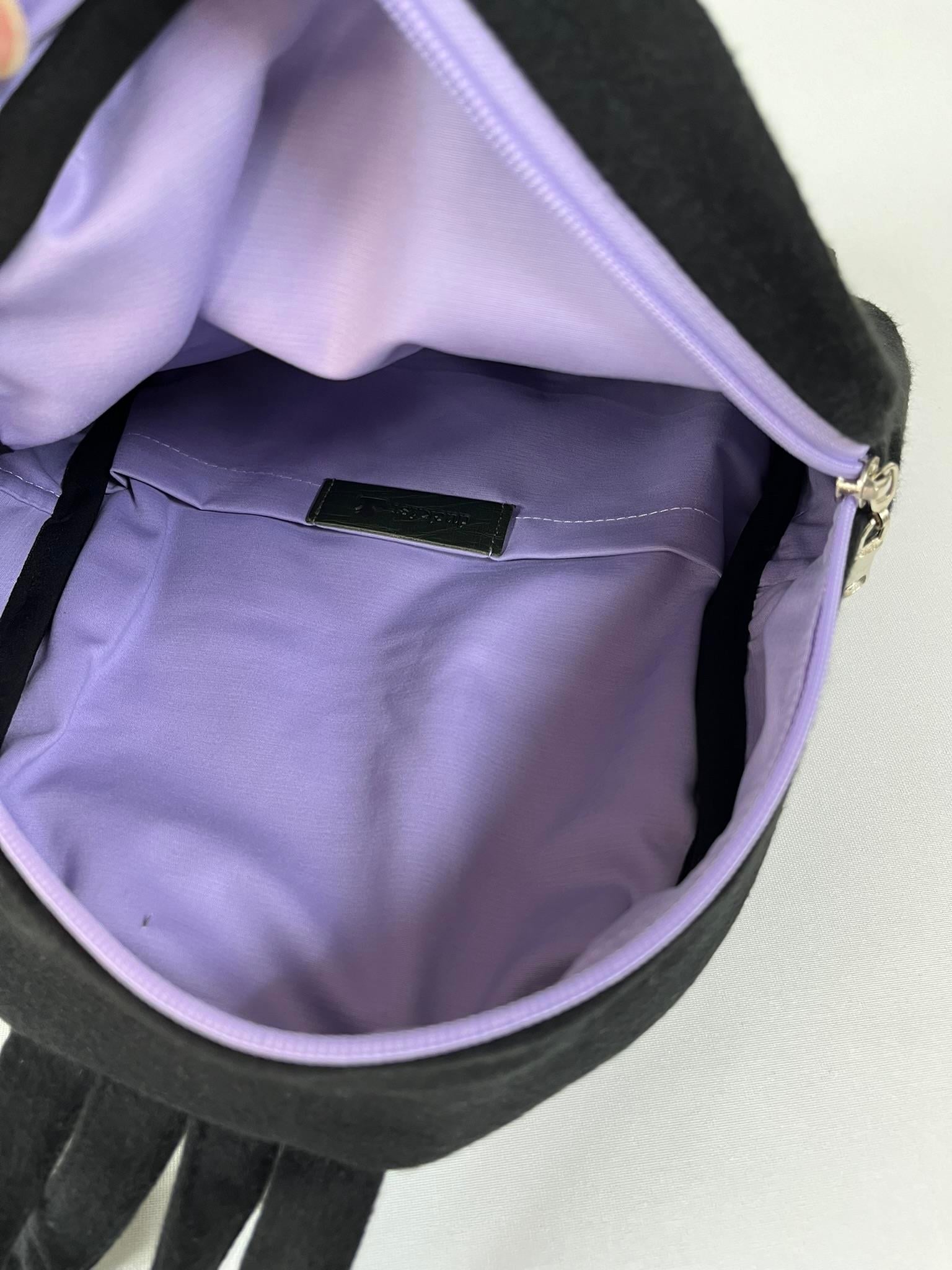 Siyah - Mor Tay Tüyü Backpack