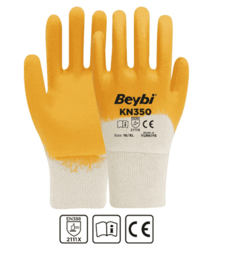 Beybi Kn350 Nitril Eldiven Sarı No: 10 - 288'li Paket