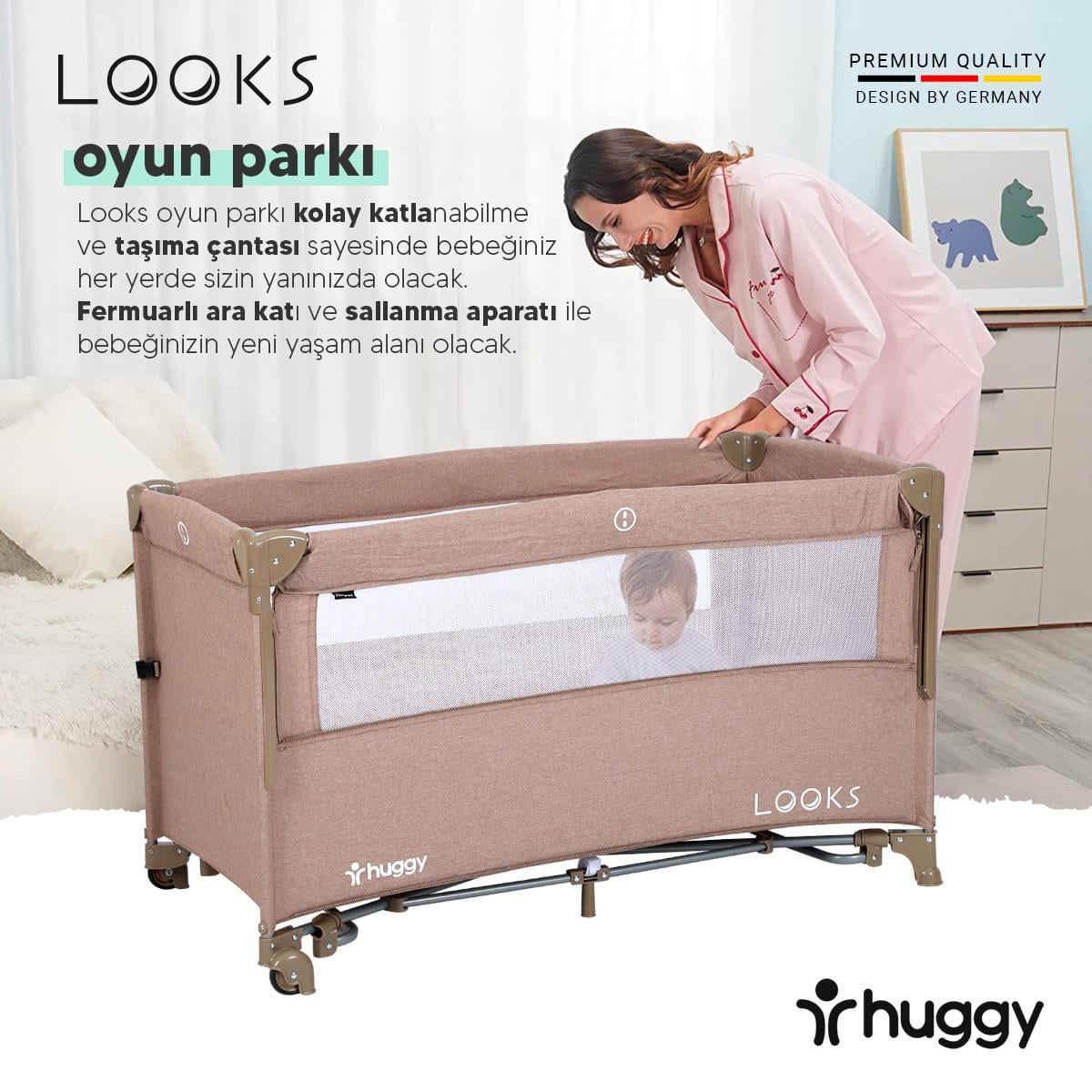  Huggy Looks 5 In 1 Anne Yani Park Yatak Oyun Parkı(Yatak Hediyeli)